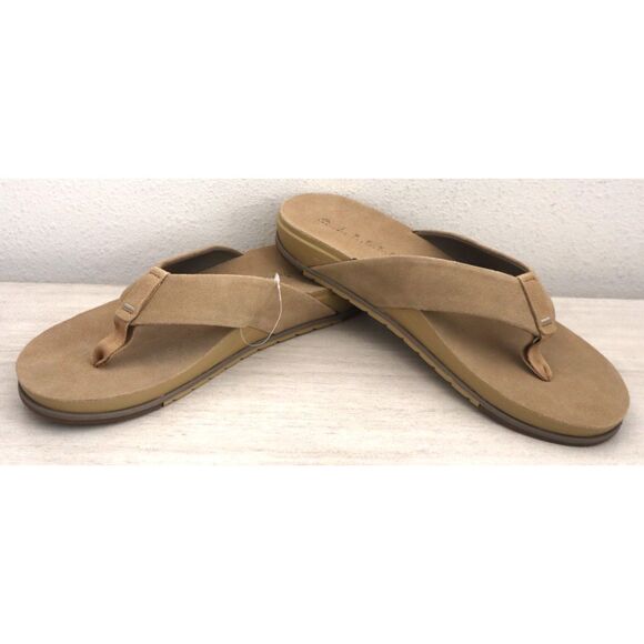 REEF Men's Sz 11D Tan Suede Leather Ojai Flip-Flop Sandals - Picture 1 of 11